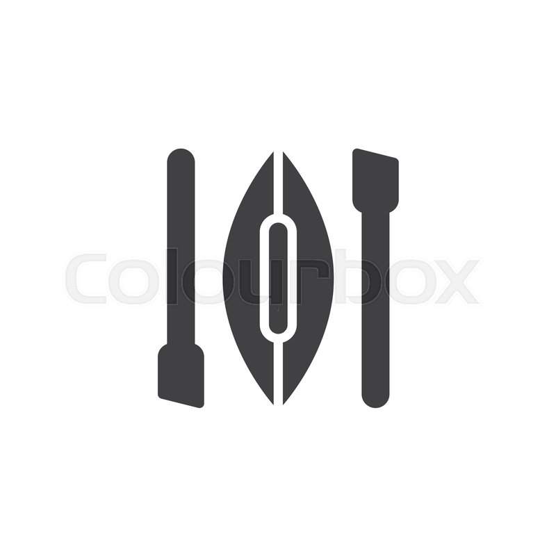800x800 Kayak And Oars Vector Icon Filled Stock Vector Colourbox
