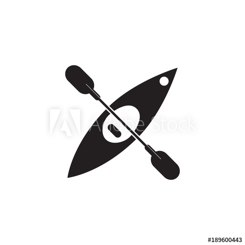 500x500 Kayak And Paddle Vector Icon