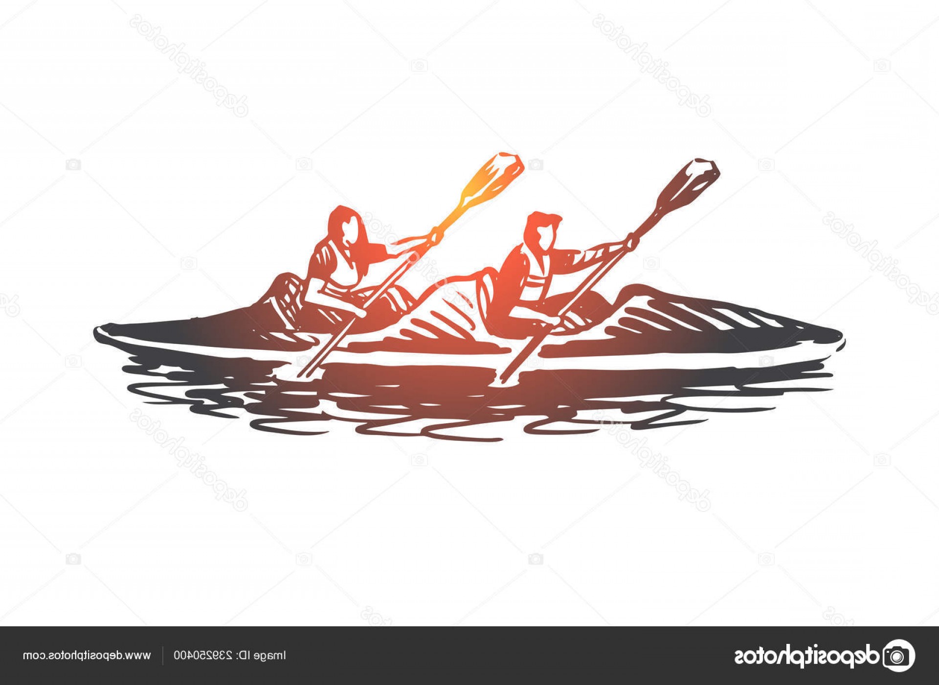1920x1400 Stock Illustration Kayak Sport Water Paddle Canoe Studiogrfx