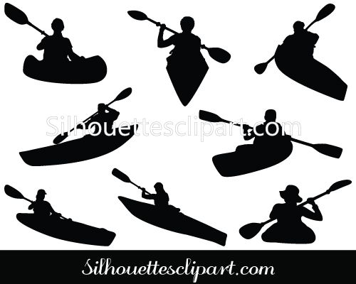 500x400 Kayaking Silhouette Vector Stencils Silhouette Vector, Boat