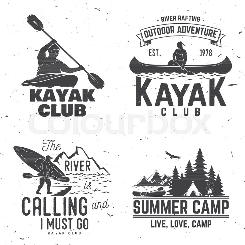 800x800 Set Of Kayak Club Badge Vector Stock Vector Colourbox