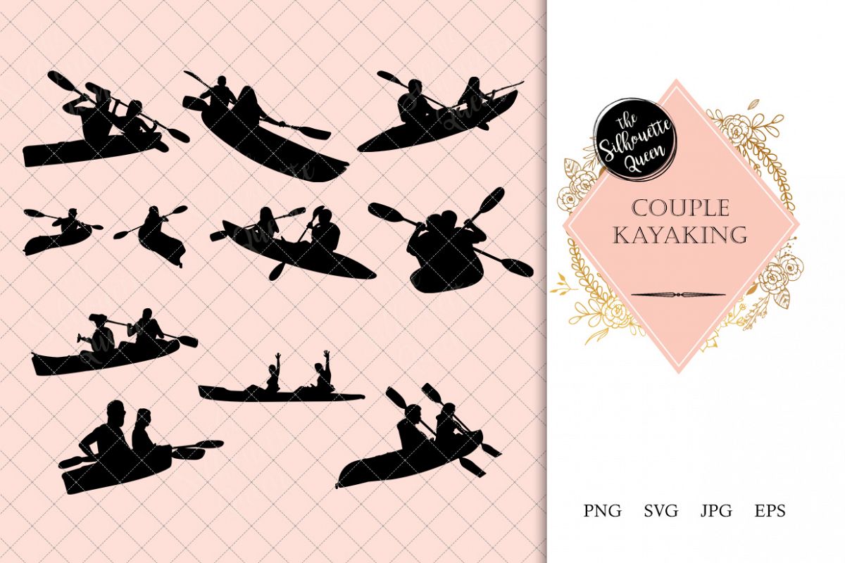 1200x800 Couple Kayaking Silhouette People In Canoe Vector Paddli