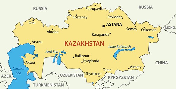 584x296 Republic Of Kazakhstan Vector Map Stock Vectors