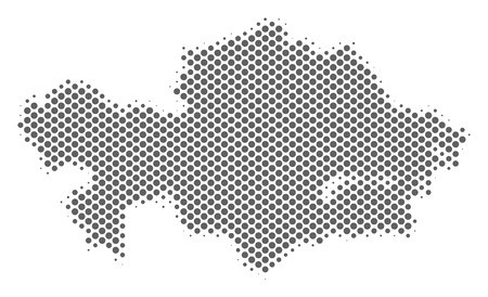 450x274 Schematic Kazakhstan Map Vector Halftone Geographical Plan Gray