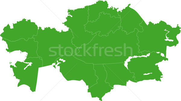 600x335 Green Kazakhstan Map Vector Illustration Iryna Volina