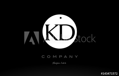 500x321 Kd K D Simple Black White Circle Alphabet Letter Logo Vector Icon