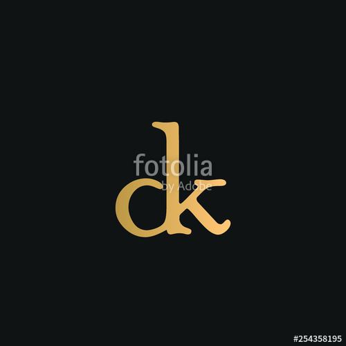 500x500 Kd Or Dk Logo Vector Initial Letter Logo, Golden Text On Black