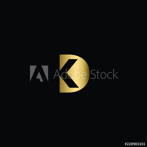 500x500 Creative Solid Minimal Letter Kd Or Dk Logo Design In Vector