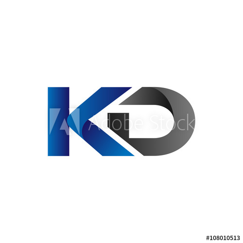 500x500 Modern Simple Initial Logo Vector Blue Grey Letters Kd