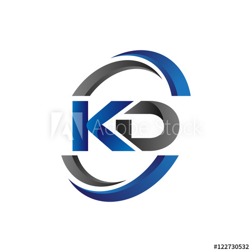 500x500 Simple Modern Initial Logo Vector Circle Swoosh Kd