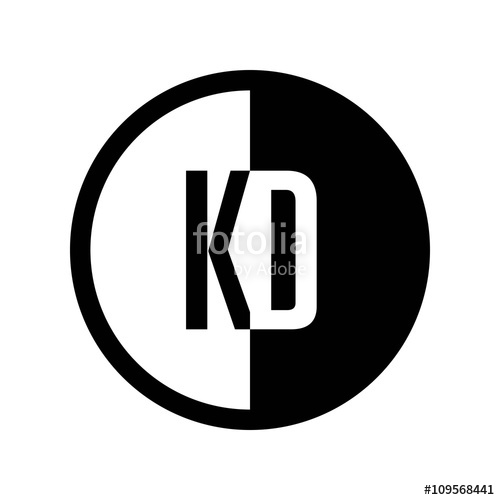 500x500 Initial Circle Half Logo Kd Stock Image And Royalty Free Vector