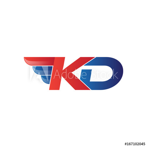 500x500 Fast Initial Letter Kd Logo Vector Wing