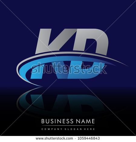 450x470 Initial Letter Kd Logotype Company Name Colored Blue And Grey