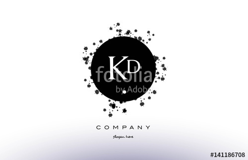 500x322 Kd K D Circle Grunge Splash Alphabet Letter Logo Vector Icon