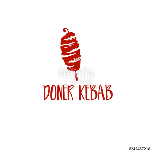 500x500 Template Icon Logo For Doner Kebab Vector Illustration Stock