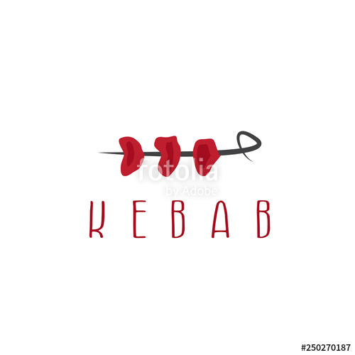 500x500 Template Icon Logo For Kebab Vector Illustration Stock Image