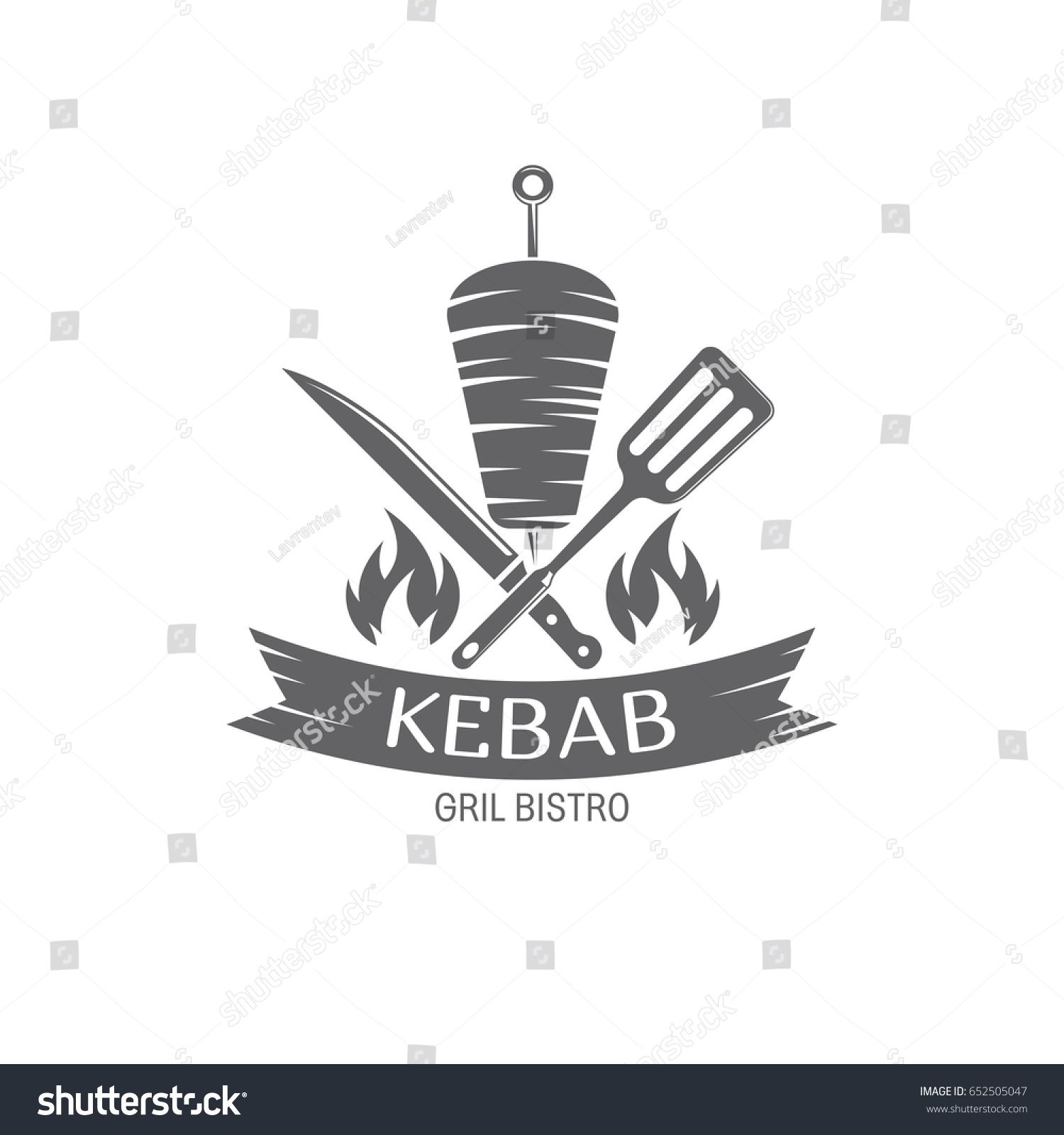 1500x1600 Vector Illustration Kebab Badges, Emblem On White Background