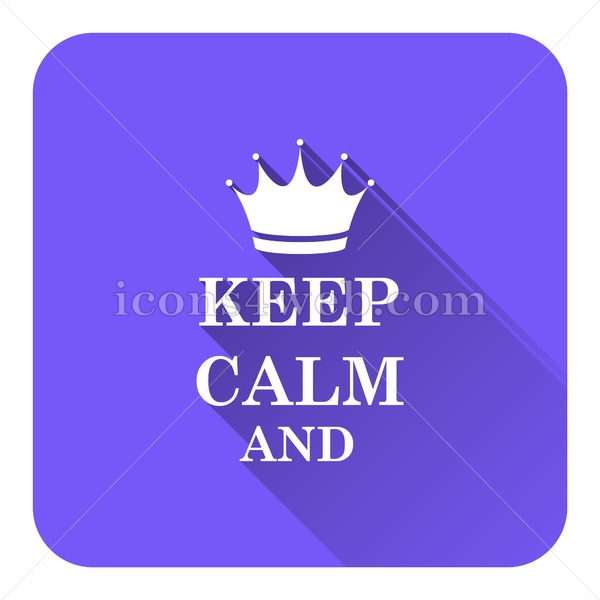 600x600 Keep Calm Flat Icon With Long Shadow Vector