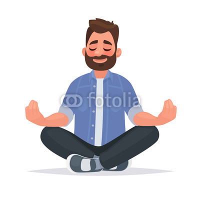 400x400 Meditating Man Over Isolated Background Keep Calm Vector