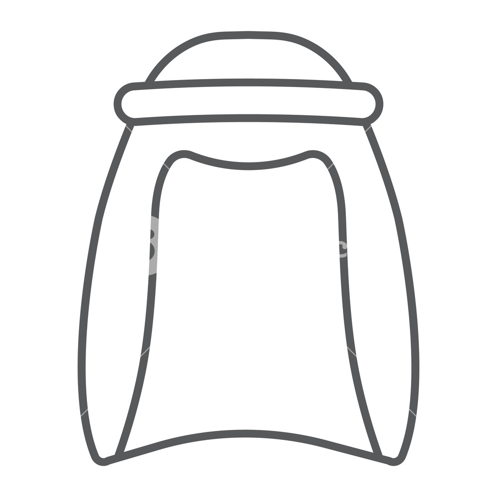 1000x1000 Keffiyeh Thin Line Icon, Arabic And Clothes, Arab Wear Sign
