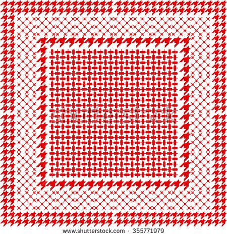 450x470 Oriental Keffiyeh Vector Pattern With Three Types Of Geometric