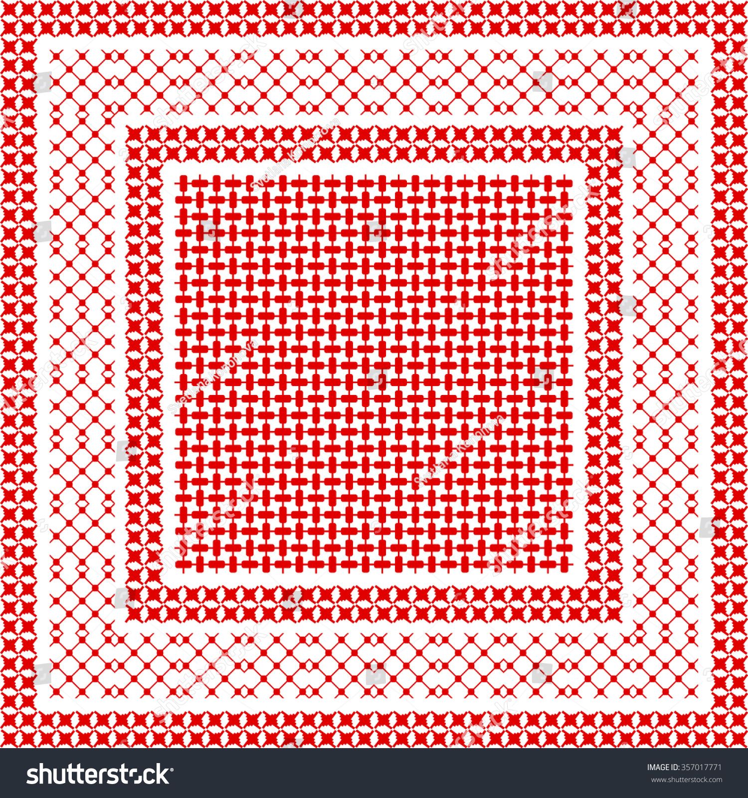 1500x1600 Squared Keffiyeh Vector Pattern With Three Types Of Geometric