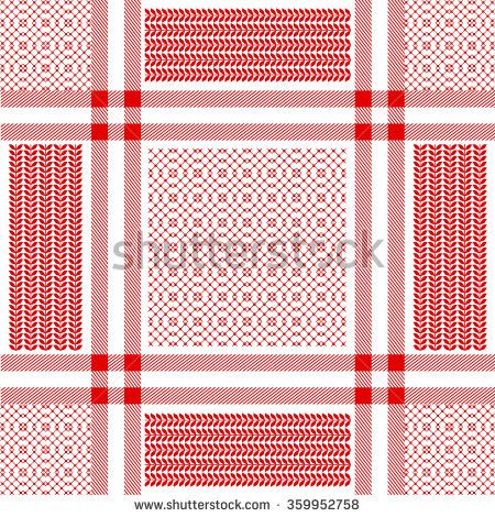 450x470 Checkered Keffiyeh Vector Seamless Pattern With Floral