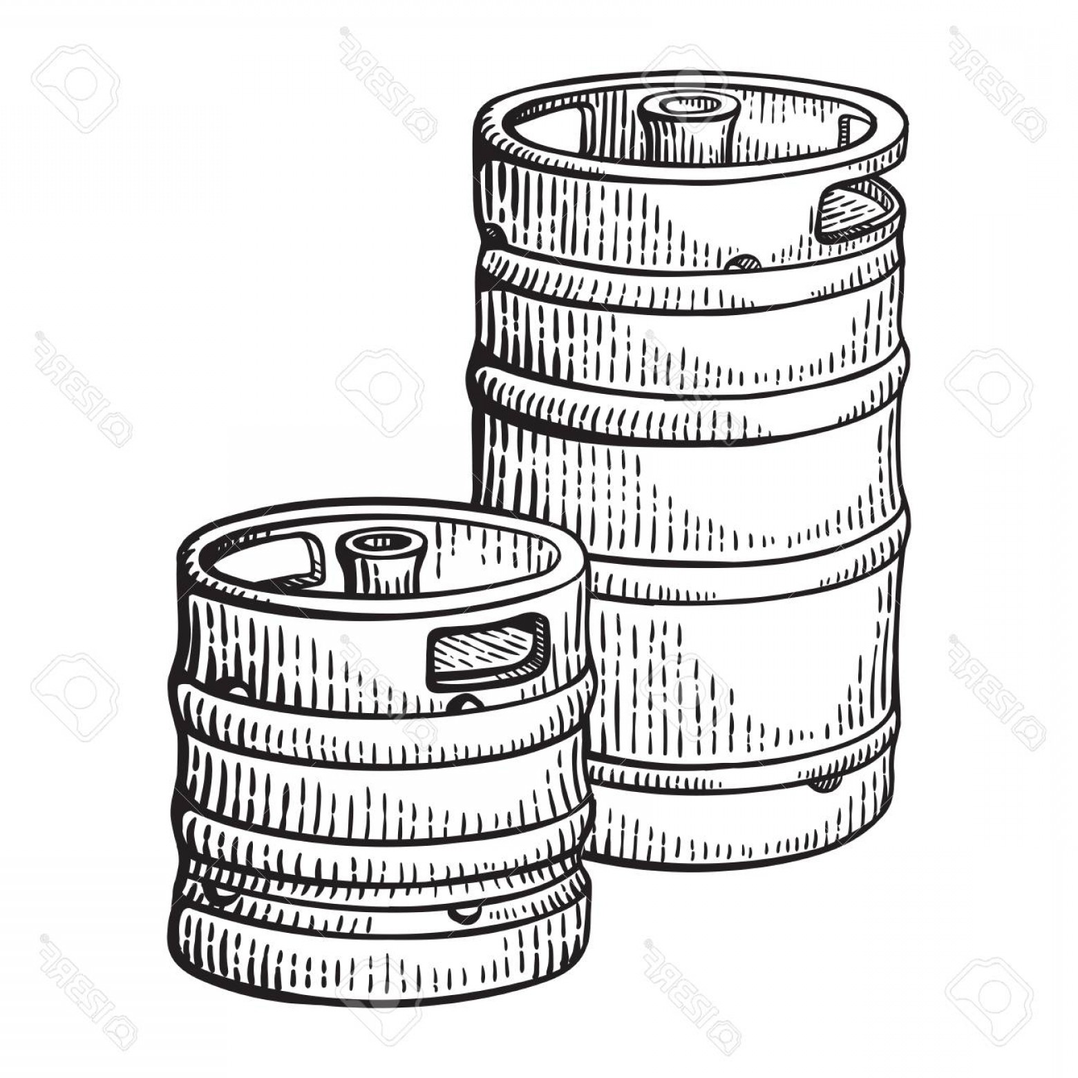 Photostock Vector Sketch Two Beer Kegs Isolated On White 1560x1560 Photostock Vector Sketch Two Beer Kegs Isolated On White