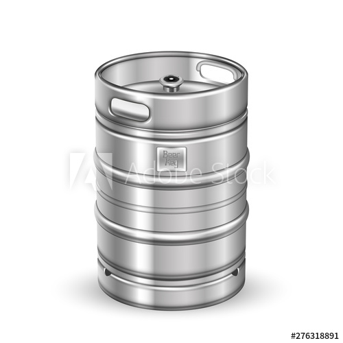 Classic Stainless Steel Beer Keg Barrel Vector Blank Standard 500x500 Classic Stainless Steel Beer Keg Barrel Vector Blank Standard