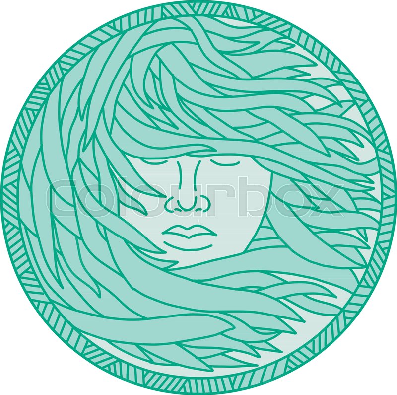 800x795 Mono Line Illustration Of A Face Of A Stock Vector Colourbox