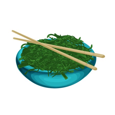450x450 Sea Kelp Marine Food, Japanese Food Tasty Vector Realisitic