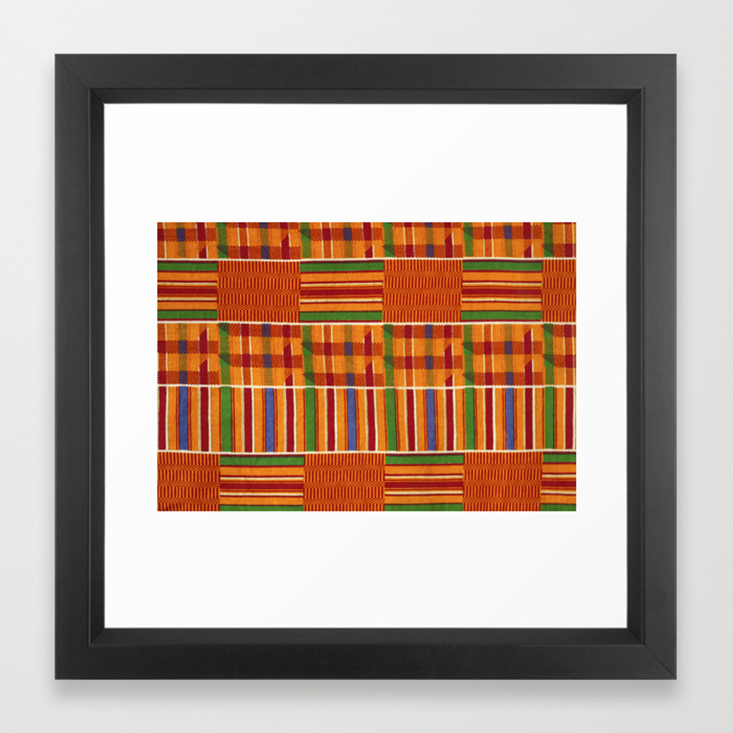 1500x1500 Ethnic African Kente Cloth Pattern Framed Art Print