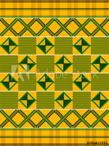375x500 Colorful African Print Cloth Kente Seamless Pattern