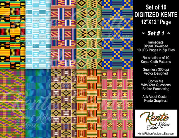 570x440 Diy Set Printable Digitized Kente Re Creations Size Etsy