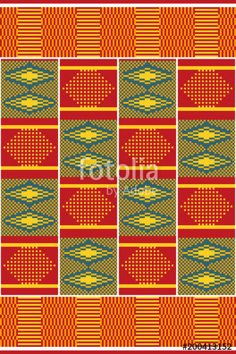 334x500 African Print Cloth Kente Seamless Pattern Stock Image