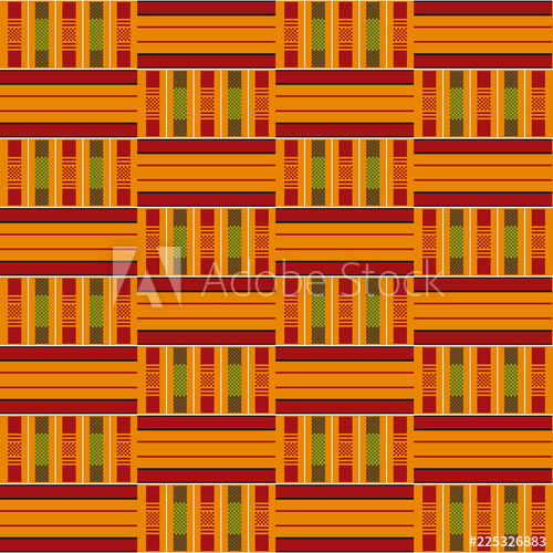 500x500 African Seamless Pattern Cloth Kente Tribal Print