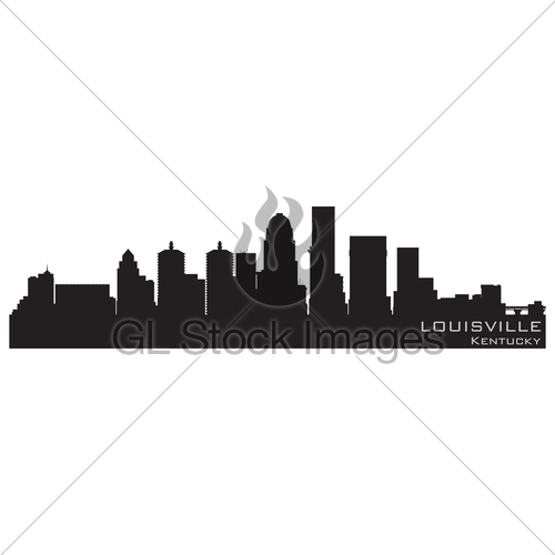 500x500 Louisville, Kentucky Skyline Detailed Vector Silhouette Gl