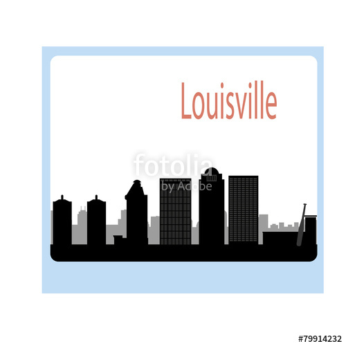 500x500 Louisville Kentucky City Skyline Silhouette Vector Illustration