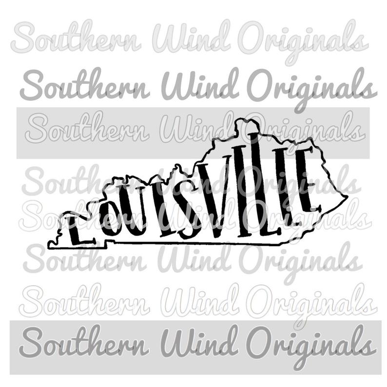 794x794 Louisville Kentucky Cricut Cameo Silhouette Vector Graphic Etsy