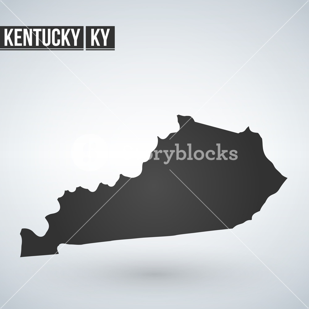 1000x1000 Vector Map Kentucky Isolated Vector Illustration Black On White
