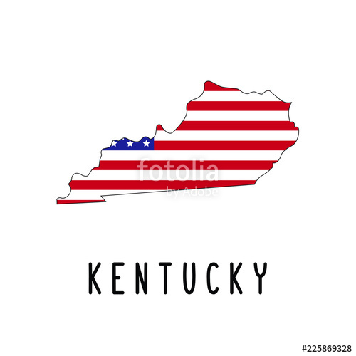 500x500 Vector Map Of Kentucky Painted In The Colors American Flag