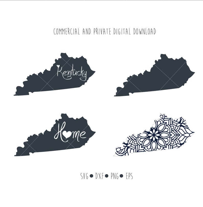794x810 Kentucky Outline Vector Clipart Kentucky State Digital Etsy