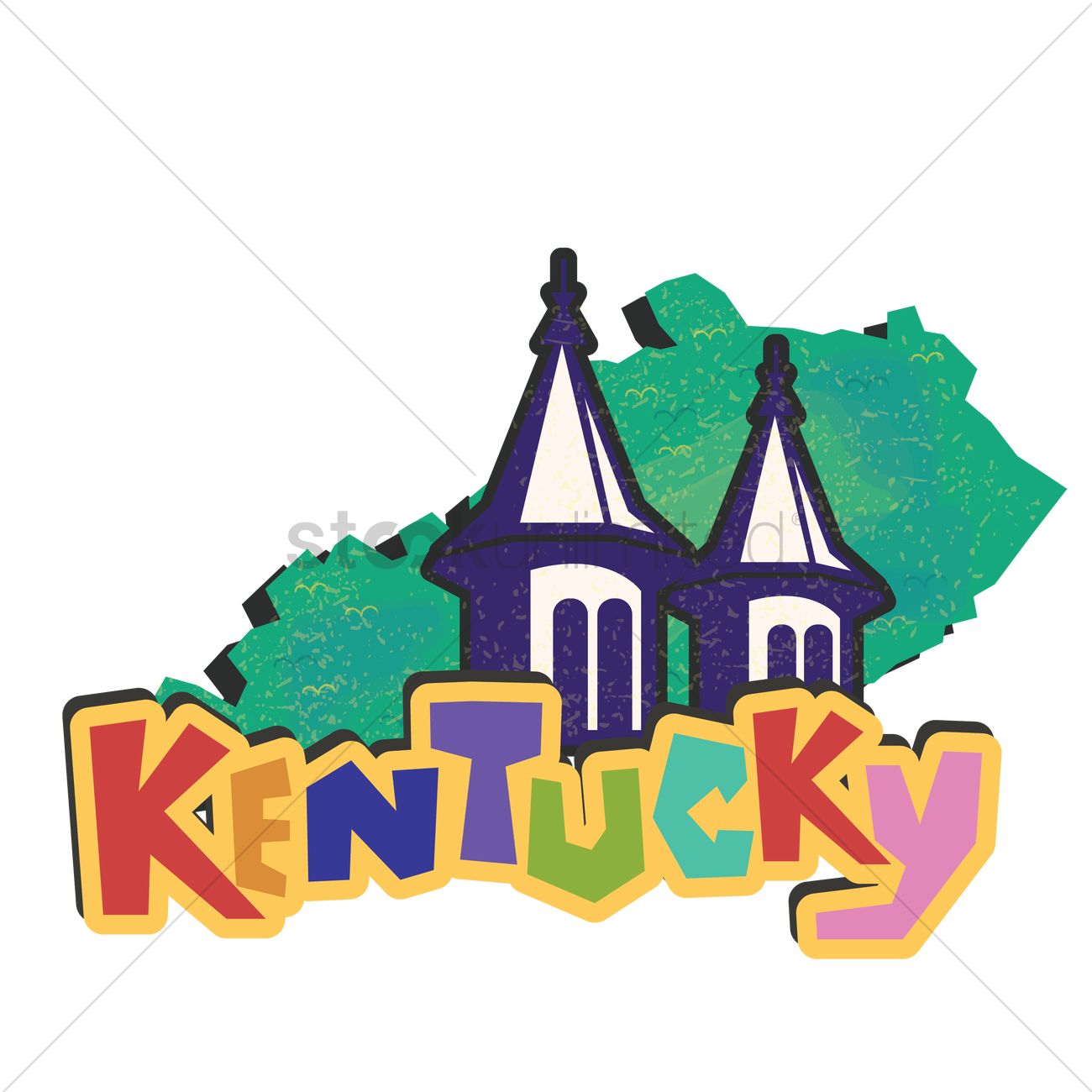 1300x1300 Kentucky State Map Vector Image