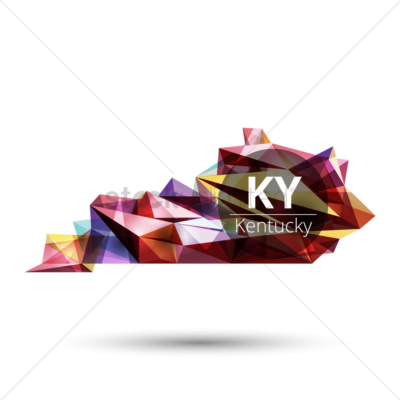 1300x1300 Low Poly Map Of Kentucky State Vector Image