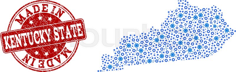 800x247 Map Of Kentucky State Vector Mosaic Stock Vector Colourbox