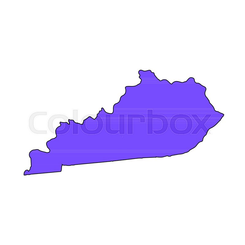 800x800 Map Of The U S State Of Kentucky On A Stock Vector Colourbox