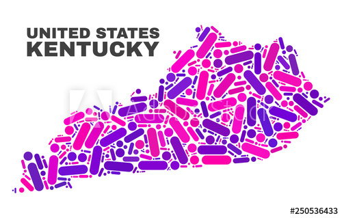 500x319 Mosaic Kentucky State Map Isolated On A White Background Vector