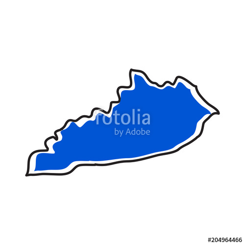 500x500 Isolated Map Of The State Of Kentucky Stock Image And Royalty