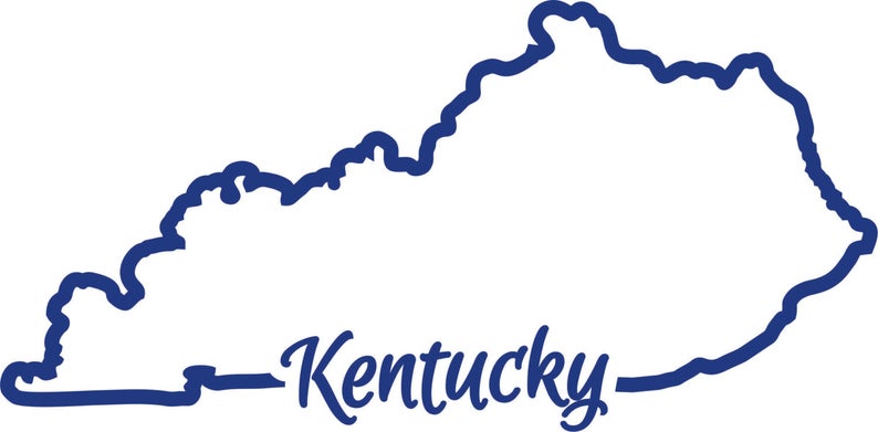 794x391 Ky Kentucky State Outline Cutting Vector Instant Etsy