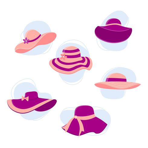 490x490 Kentucky Derby Hats Set Vector